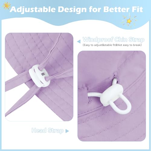 Zando Baby Girls Sun Hat Infant Summer Hat UPF 50+ Sun Protection Cap Wide Brim Bucket Hats for Baby Girls Boys4