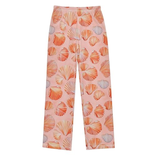 Boys' Pants Orange Coral Seashell Long Bottoms Jogger Pants Elastic Waist Trousers with Pockets S-XL