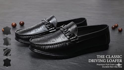 Image of Classic Driving Loafer, Full-Grain Leather, Slip-On, Perforated, Non-Slip Sole, Men's