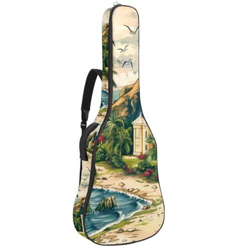 Sacoche guitare acoustique étanche contre les chocs housse paysage 41 pouces