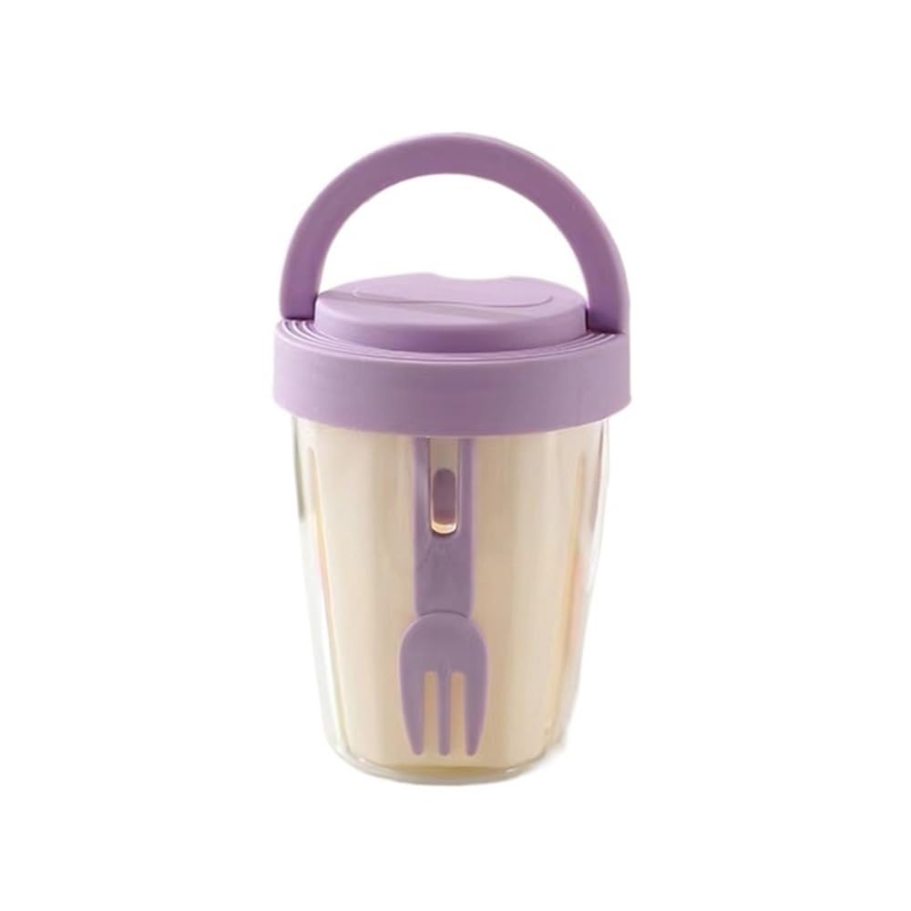 Shungong 4PCS 790ml Portable Salad Cup With Fork - Ideal Food Container For School Lunch And Breakfast(Purple)