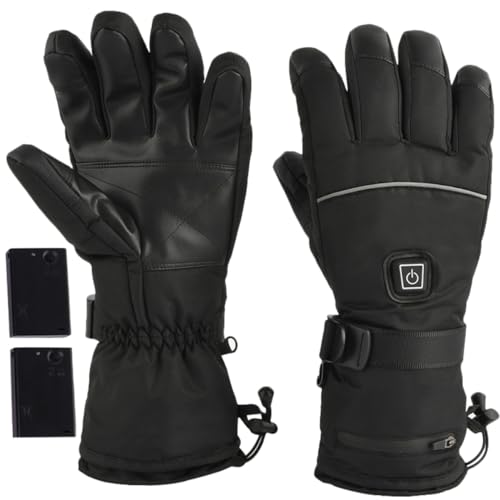 BESTonZON Men's Gloves Winter Rechargeable Heated Gloves Touchscreen Ski for Cold Weather