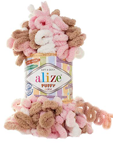 Image of Alize Puffy Color Baby Blanket Yarn Lot of 4skn 400gr 39.3 yds 100% Micropolyester Soft Yarn Hand Knitting Yarn (6046)