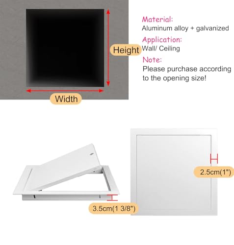Pannello di accesso magnetico bianco per cartongesso, 50 x 60 cm, facile da ispezionare, per manutenzione e riparazioni rapide, soluzione di copertura durevole