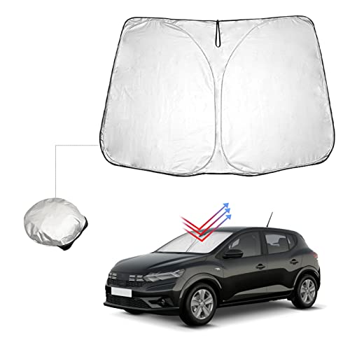 BIBIBO Pare-Soleil pour Pare-Brise Avant Compatible avec Dacia Sandero 3 / Sandero Stepway 3 III/Jogger 2021-2025, Protection Solaire Pliable Anti-UV