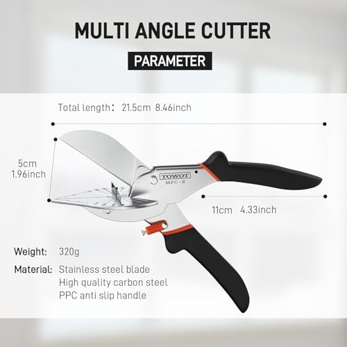 Ciseaux à onglet multifonctions avec guide d'angle réglable de 45 à 135 degrés - 3