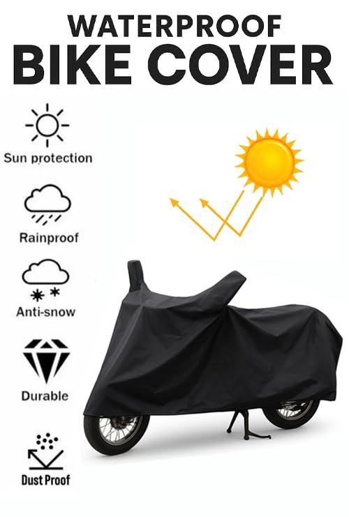 Image of DAXO Waterproof Scooty Cover for Tvs Jupiter 125 | All Weather Protection from Rain, Dust, UV Rays & Scratches with Mirror Pockets & Buckle Belt | Jupiter 125 Scooty Cover