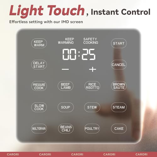 9 in 1 Elektro-Schnellkochtopf, 6 Liter, Multifunktional, programmierbar mit sichereres Lüftungsdesign, Reiskocher, Slow Cooper, Dampf, Sautieren, Heizen und Sterilisator – Bild 5
