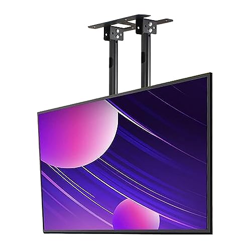 MYUYEE Deckenhalterung für TV – Elektrischer TV-Lift höhenverstellbar Doppelstange TV-Halterung für Einzelbildschirm passend für 60-100 Zoll Low-Profile-Fernseher,