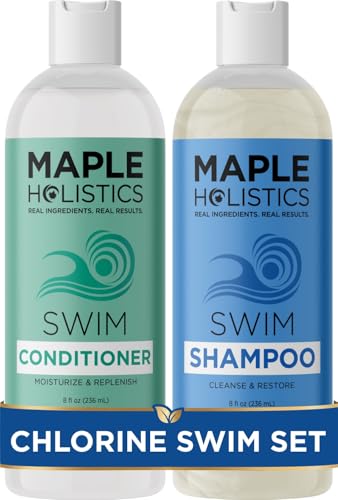 After Swim Shampoo and Conditioner Set - Chlorine Shampoo and Conditioner for Swimmers with Tea Tree...
