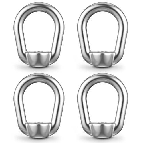 Hicarer 4 Pcs 316 Stainless Steel Lifting Eye Nut, 3/8"-16