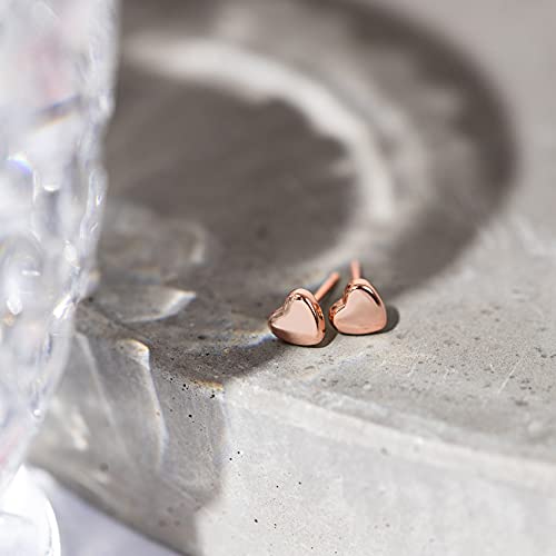 Pavoi 20A-E17-R 14K Rose Gold Plated 925 Sterling Silver Earrings | Tiny Heart Stud Earrings thumb #2