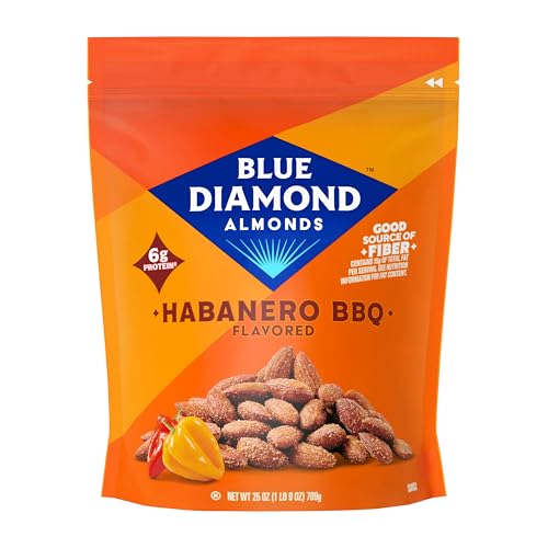 Blue Diamond Almonds Habanero BBQ Flavored Snack Nuts, 25 Oz Resealable Bag (Pack of 1)