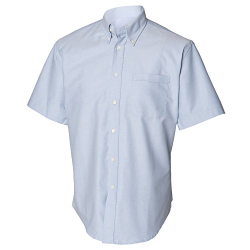 Henbury - Camisa Clásico Manga Corta Modelo Oxford Work Hombre Caballero - Trabajo/Fiesta/Boda (Extra Grande (XL)) (Azul)