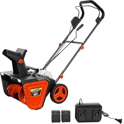 Cordless Snow Blower - 2X 20v Battery Snow Blower with 20-Inch Clearing Width & 180° Rotating Chute | Powerful Clearing for 12-Inch Deep Snow | Ideal for Driveways and Walkways | LED Lights