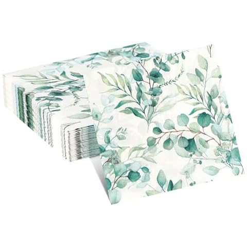20Pcs Sage Green Eucalyptus Napkins Cover