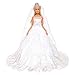 Festfun Robe de Mariage Blanche de Poupée Robe de Mariée Princesse élégante avec Un Voile pour Poupée Fille de 11,5 Pouce