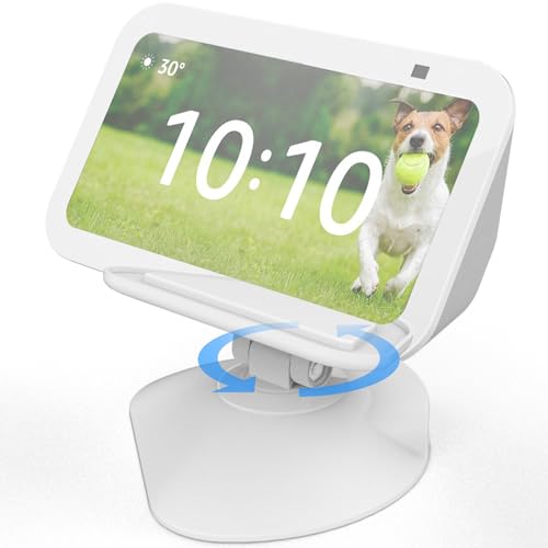 Dirose Adjustable Stand for Echo Show 5 (3rd), Tilt + Swivel Stand with Strong Magnetic, Rotates...