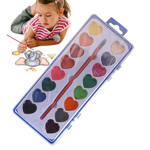 Kit único de corazón – Juego de pinturas en forma de paleta, proyectos de arte portátil | Inicia acuarelas de acuarelistas profesionales artistas estudiantes