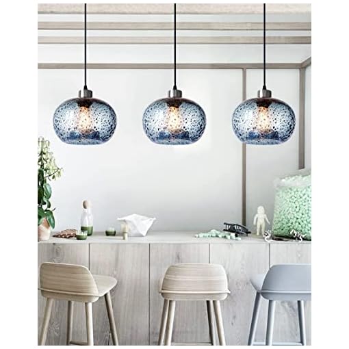 CASAMOTION Pendant Lights Kitchen Island Hand Blown Glass Lighting