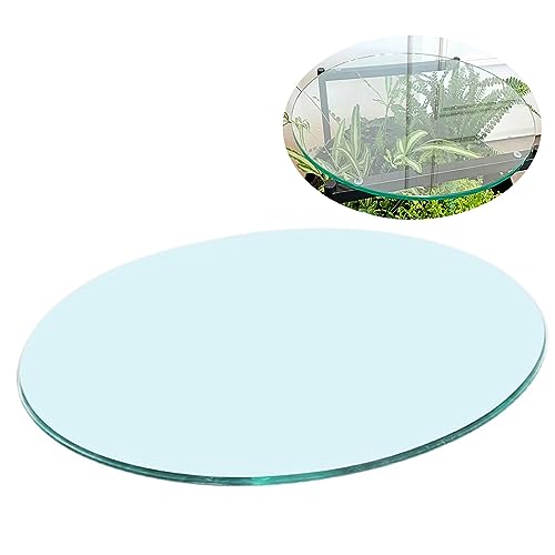 SAGIDAR Runde Tischplatte Aus Gehärtetem Transparent Glass Glasplatte, Tisch Glasscheibe, Gehärtetes Glass Scheibe, 40CM 55CM 65CM 75CM 90CM, Tischplatte Wetterfest Rund, Runder Esstisch