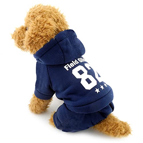 Ranphy トイプードル/シャツ 犬の冬のコート 犬用服 犬の冬服 犬洋服 カバーオール 可愛ドッグウェア 小型 犬 ウェア 小型犬用 雨/風/雪/防寒 ブルー XS