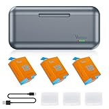 vemico hero 10 batteria caricabatterie kit 3 pack 1800mah hero12 batteria tipo-c led 3-canali caricabatterie ahdbt-901 per gopro hero 12 black/gopro hero 11 black/goprohero 10 black/gopro hero 9 black