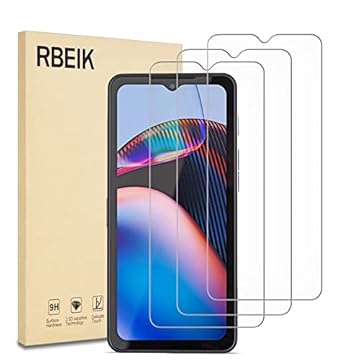 RBEIK [Pacote com 3 protetores de tela de vidro temperado premium de dureza 9H, antiarranhões, sem bolhas, para Motorola Moto Defy 2 tela HD de 6,6 polegadas