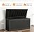 LAUSAINT HOME 320 Gallon Resin Deck Box, Package Delivery Box with Lockable Lid, Waterproof Outdoor Storage Box For Garden Tools, Patio Cushions(320 Gallon,Black)