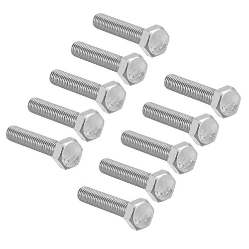 Image of 10 Pcs M8 Hex Bolt M8-1.25 x 35mm UNC Hex Head Screw Bolts A2-70(304) Stainless Steel Fully Threaded Hex Tap Bolts,Plain Finish,Fully Threaded (M8 x 35mm)
