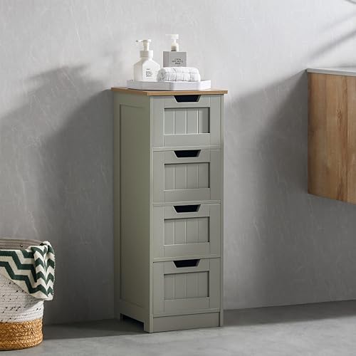 Bath Vida Priano - Mueble de baño con 4 cajones de Madera, Color Gris y Roble