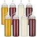 MATANA 8 Bouteille à Sauce, Bouteille à Condiments, Flacons Plastique avec Bouchon, 340ml - Solide & sans BPA