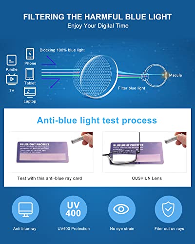 OuShiun 3-Pack Mens Reading Glasses Blue Light Blocking - Image 4