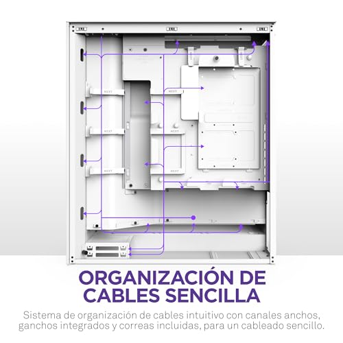 Miniatura 6 de NZXT H7 Flow, 2024 Semitorre ATX Flujo de Aire, Admite 3 Ventiladores Inferiores 120 mm para gráfica, con 3 Ventiladores Frontales 120 mm, Admite radiador Frontal 420 mm, Blanco