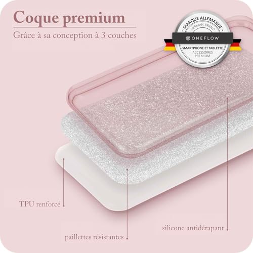Coque de téléphone strass diamant iPhone 13 Mini Max rose brillant