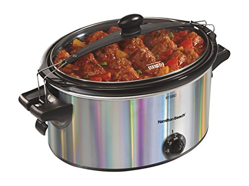 Hamilton Beach 33452 Shimmer Finish Slow Cooker, Silver, 5 quart