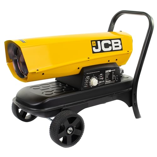JCB 70 000 BTU / 20 kW Diesel Space Heater Portable Industrial Heater for Workshop Garage or Site Use Dual-Fuel Kerosene & Diesel Adjustable Thermostat 496 m Coverage