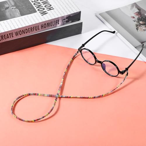 Image of Psyqtsuary Eyeglasses Strap, 12 Pcs Colorful Sunglasses Strap Multicolored Safety Eyeglass Holders Around Neck Vintage Boho Glasses Lanyard for Men and Women