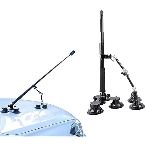 PellKing Suction Car Mount Kit for Insta360 X3, X2,GO 3, 4 in1 Suction Cups with 114cm Selfie Stick Camera Triple Suction Mount Kit for Action Cameras,Compatible with GoPro 11,10,9,8,7(with Stick) Cover