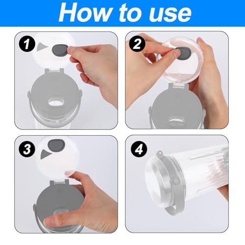 4stk Deckelverschluss für Mixer, 3,1cm Tragbarer Mixer Auslaufsicherer Deckelverschluss Dichtungsersatzteil Kompatibel mit der Ninja BC151-Serie (Dunkelgrau)