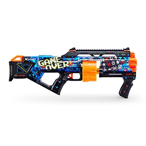 Image of X-Shot Skins Last Stand - Game Over - Spring Pressure Dart Blaster with Drum Magazine, 16 Darts & Unique Look