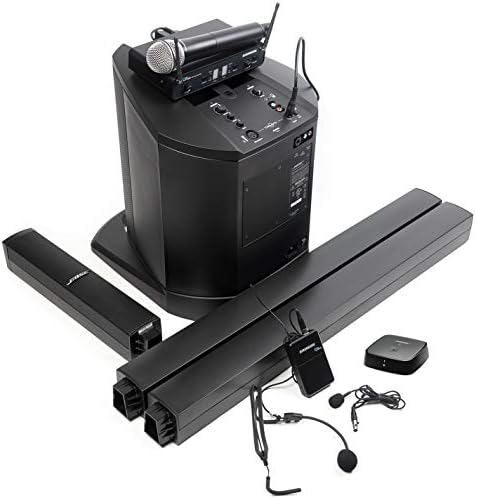 Bose L1 Compact Wireless Bluetooth System Bundle with Samson Concert 288 All-In-One Dual Channel Wireless Microphone System - Portable Presentation PA System (2 Items)