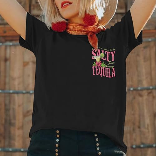 Funny Tequila Shirts for Women Cinco De Mayo Shirt Margarita Drinking Salty Graphic Tees Casual Short Sleeve Tops3