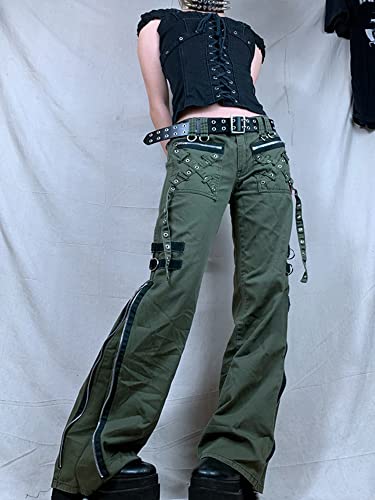 High Waist Cargo Pants Women Baggy, Multiple Pockets Relaxed Fit Straight Wide Leg Y2K Pants2