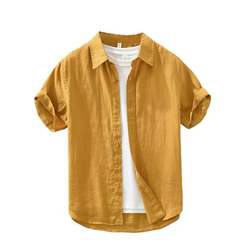 Chemise en lin respirante couleur unie coupe ample style littéraire