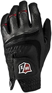Wilson Staff Men's Grip Plus Golf Glove, Left Hand, Black, Medium