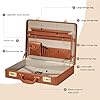 Briefcases for Men, Professional Leather Briefcase with Lock, Hard Shell Business Brief Case, Durable Executive Attache Case for Laptop Documents, Mens Hard Briefcase for Work Office Travel, Brown #1