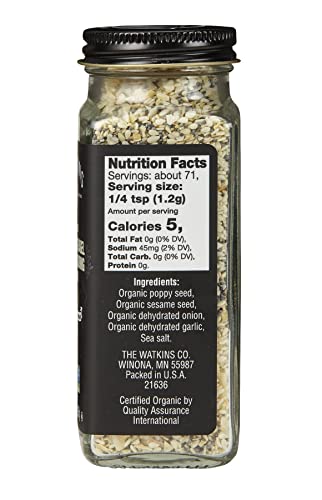 Image of Watkins Gourmet Organic Spice Jar, Everything Bagel Sesame Seasoning Blend, 3.0 oz. Bottle, 3-Pack