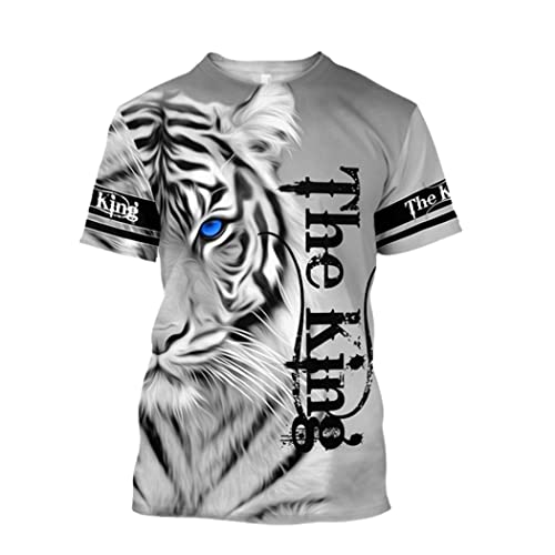 T-shirt tigre 3D Harajuku manches courtes imprimé animal sauvage haut taille M pour homme
