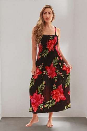 Image of Just Love Floral Print Tube Sundress Swimwear Cover Up Summer Dress for Women